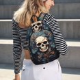 thumbnail image 6 of Yiaed Vintage Leaf Flower Skull Print Backpack, Premium Laptop Backpack, Travel Backpack for Women, Lightweight Backpacks, Comfortable Back Pack-Medium, 6 of 7