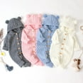thumbnail image 4 of Newborn Baby Boy Girls Bear Ear Knit Romper Hooded Wool Sweater Jumpsuit Outfits, 4 of 4