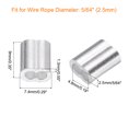 thumbnail image 2 of 200Pcs Aluminum Crimping Loop Sleeve for 5/64" Diameter Wire Rope, Double Ferrule Wire Rope Sleeve for Cable Line End, 2 of 6
