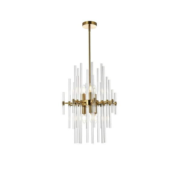 Sienna 17 inch crystal rod pendant in gold