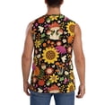 thumbnail image 4 of Pofeuu Sunflowers Mushrooms Print Men's Muscle T-Shirt, Sleeveless, Muscle Tank, Classic Muscle Tee Top For Men Casual Sleeveless Muscle T-Shirt Trendy Clothes-3X-Large, 4 of 7