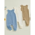 thumbnail image 3 of Gupgi Infant Boy Girl Jumpsuits Newborn Sleeveless Round Neck Button Front Loose Rompers Baby Playsuits, 3 of 9