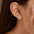 thumbnail image 6 of 925 Sterling Silver Post Feather Cartilage Studs Earrings for Women Cute Tiny Animal Feather Flat Back Piercing Earrings Small Ear Crawler Earring Jewelry Birthday Gifts to Daughter, 6 of 6