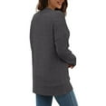 thumbnail image 3 of miqiqism Deals！Fall Shirt for Women Crewneck Pullover Tops Loose Tunic Blouses Sweaters Long Sleeve Basic Tees with Leggings,Dark Gray,Small, 3 of 5