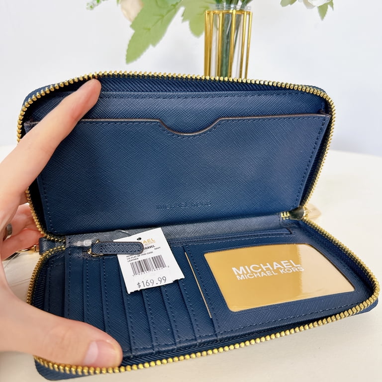 Michael Kors Jet Set Travel Wallet, Saffiano Leather, Navy, Fits