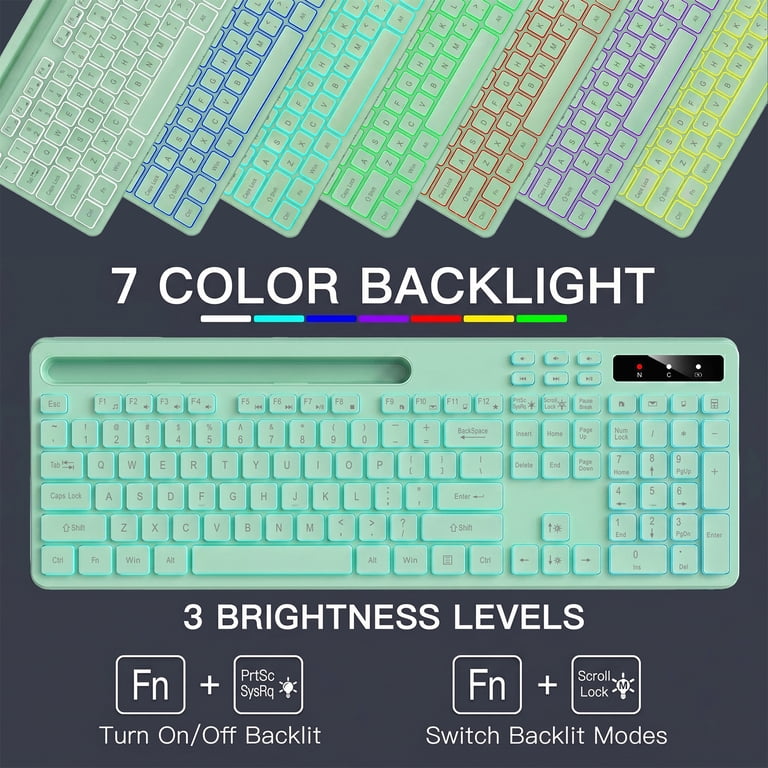 Marvo Wireless Gaming Keyboard, Green photo 4