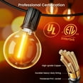 thumbnail image 3 of SHILIU-String Lights for Outside, 55FT Dimmable Outdoor String Lights with 30 Shatterproof G40 LED Edison Bulbs, 2200K Waterproof Connectable Hanging Patio Lights for Balcony Deck Gazebos Backyard, 3 of 4