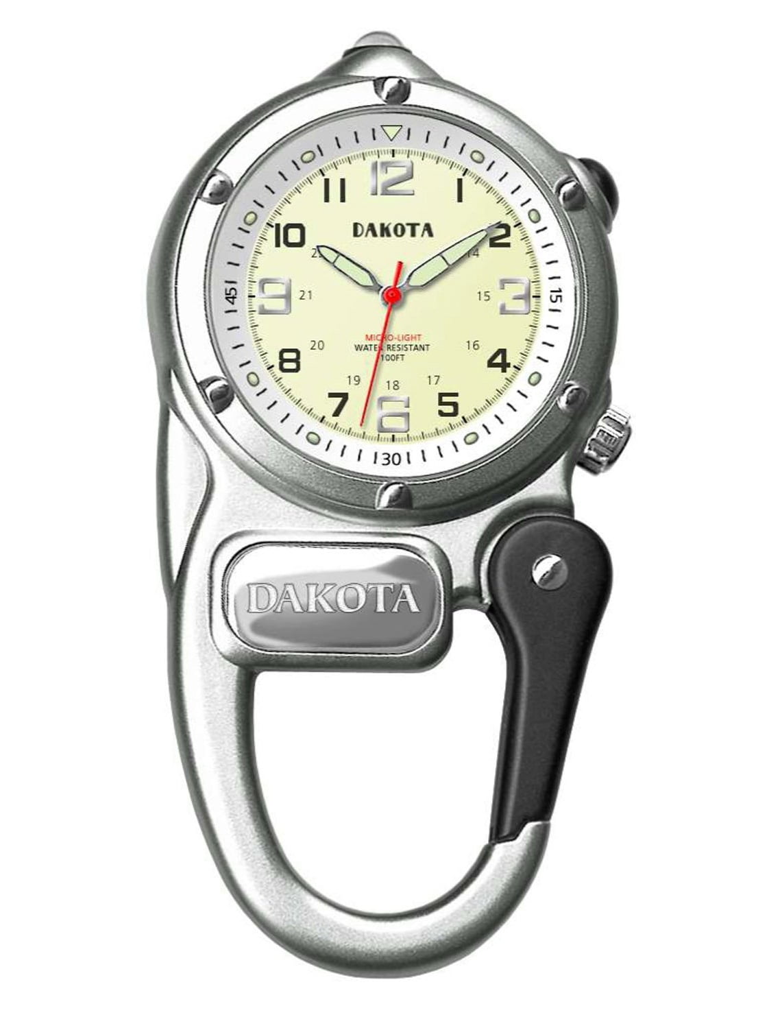 Dakota Watch Belt Clip, Silver Mini Microlight Pocket Waterproof