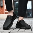 thumbnail image 5 of EKVAHL Men's Leather Casual Slip-On Loafers, Lightweight Non-Slip Hand-Stitched Moccasins for Walking and Outdoor Use Black, 5 of 5