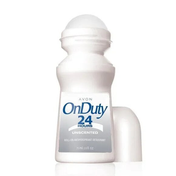 Avon ON DUTY 24 Hours UNSCENTED Roll-on Deodorant 2.6 fl.oz LOT of 10
