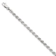 thumbnail image 1 of 925 Sterling Silver 3.5mm Diamond-cut Rope Chain Bracelet, 1 of 4