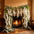 thumbnail image 4 of 6 Feet 10 Branches White Artificial Wisteria Flowers Hanging Vine for Home Garden Wedding Decor, by Bradem, 4 of 4
