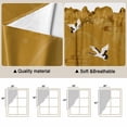 thumbnail image 5 of Japanese Style Swag Curtains for Kitchen/Bedroom/Living Room, Vintage Art Cranes Ocean Wave Yellow Scalloped Curtains 63 Inch Long, Window Swag Topper Curtains Valances 2 Panels Set 36"x63", 5 of 8