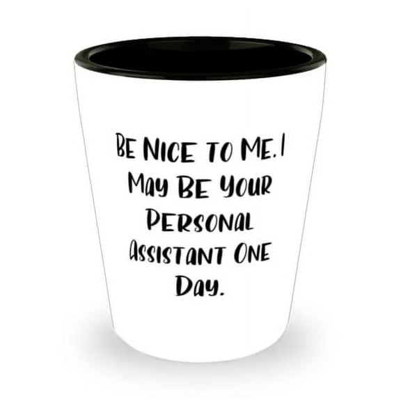 Be Nice to Me. I May Be Your Personal Assistant One Day. Shot Glass, Personal assistant Ceramic Cup, Best For Personal assistant