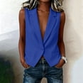 thumbnail image 6 of Stamzod Womens Vest Blazer Summer Sleeveless Fitted Suit Jackets Dressy Casual Office Blazers Plus Size Womens Clothing Blue XXL, 6 of 9