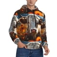 thumbnail image 2 of Honeii Sunflower Cow In Flower Field Pattern Mens Hoodies Men's Loose Sleeve Sweatshirt,Pullover Hooded Sweatshirt for Men,Essentials Hoodie-3X-Large, 2 of 7