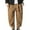 Khaki, variant on Men's Casual Pants Mens Winter Solid Loose Trousers With Belt Casual Pants Grey 5XL