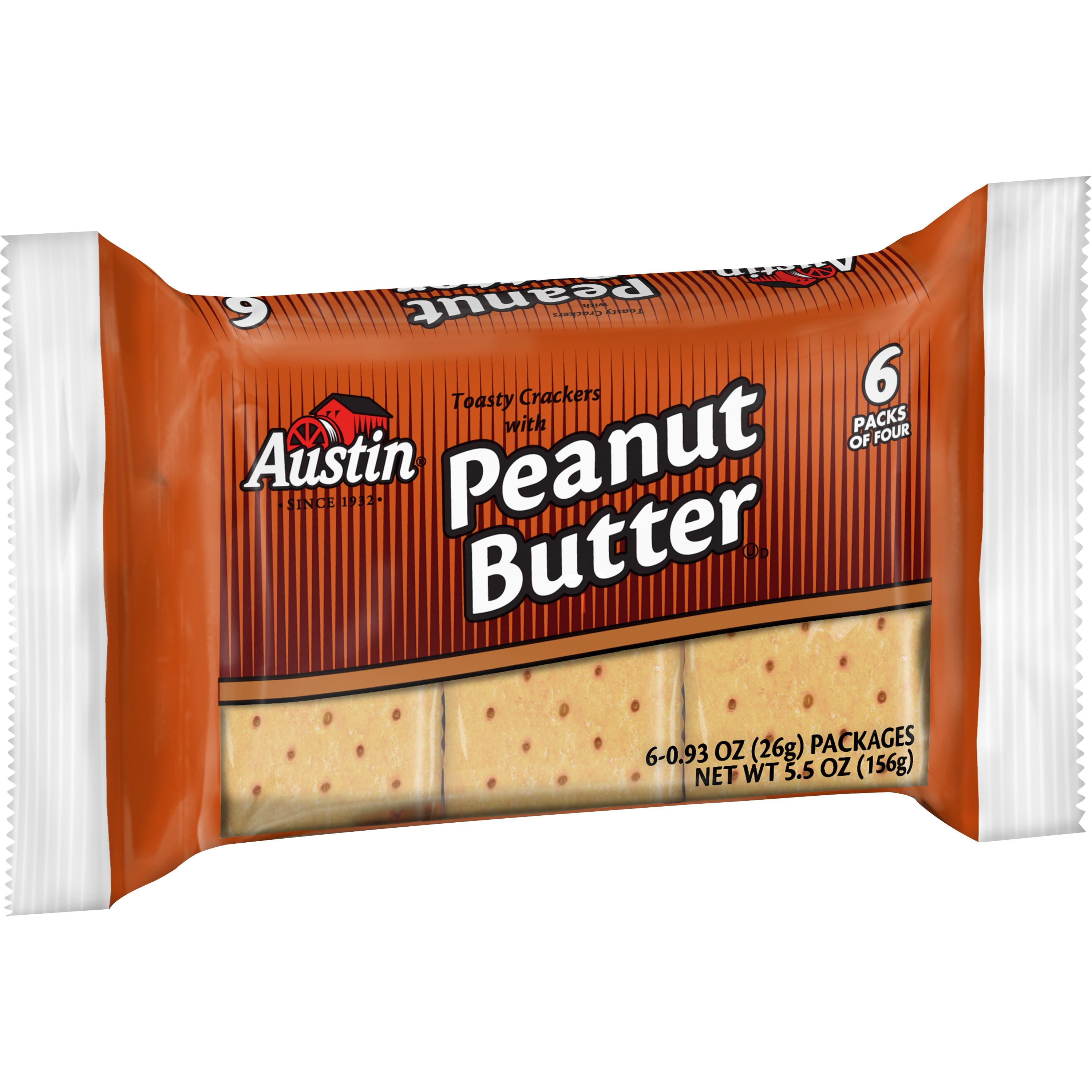 Kelloggs Austin Toasty Cracker with Peanut Butter 0.91oz 6Count (PACK