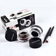 thumbnail image 2 of Juego de delineador de ojos en gel 2 en 1, color negro y marrón, delineador de ojos colorido, impermeable, mate, a prueba de manchas, 2 brochas de maquillaje para ojos incluidas, kit de regalo de, 2 of 5