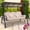 Khaki, variant on NOBLEMOOD 3 Seat Outdoor Porch Swing with Polycarbonate Hardtop, Convertible Backrest, Cup Holder, Cushions & Pillows