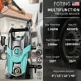 thumbnail image 2 of FOTING Upgraded Electric Pressure Washer 4200 PSI 2.8 GPM Power Washer with Extra Hose, 23ft Hose 35ft Power Cord, 4 Nozzle and Detergent Tank for Cars, Fences, Patio, 2 of 8