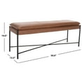 thumbnail image 5 of SAFAVIEH Kara Cushioned X Bench Brown / Black, 5 of 8