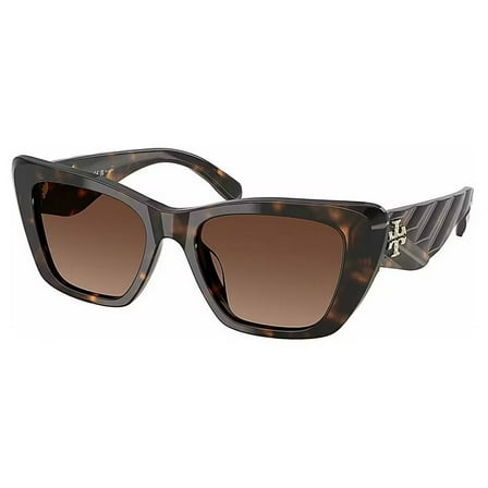 Tory Burch TY 7216U Plastic Womens Cat-Eye Polarized Sunglasses Dark Tortoise 52mm Adult