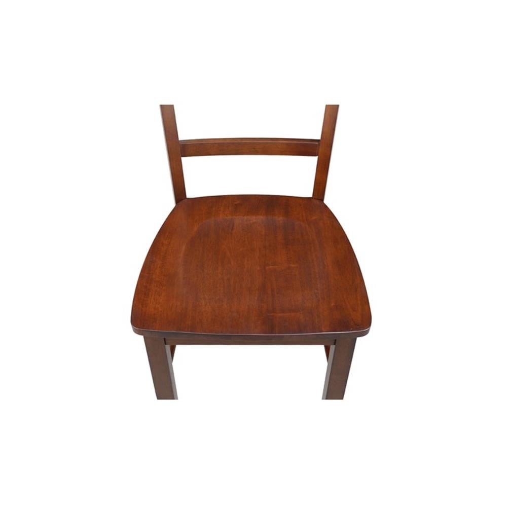 Set of Two Solid Wood Madrid Ladderback Chairs in Espresso