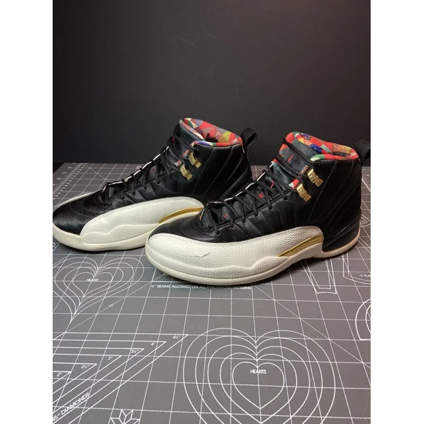 Ni - ke Ni - ke Air Jordan 12 Retro Chinese New Year White Black Cl2977-006 Men's Size 10.5