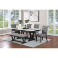 thumbnail image 4 of Weathered Gray Wood 6pc Dining Set with Gray Chairs, 4 of 5