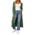 thumbnail image 2 of DIOAZUD Women's Plus Size Ribbed Knit Cardigan Extra Long Open Front Long Sleeve Floor Length Cardigan Sweater Soft Lightweight, 2 of 8
