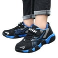 thumbnail image 6 of ZHOGXU Big Kids Boys Sneakers Soft Sole Non Color Block Lace Up Mesh Breathable Comfortable Lightweight Sports Shoes For Casual Daily Wear Blue 28, 6 of 9