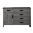 thumbnail image 2 of Benzara BM187763 Five Drawer Wooden Dresser with Plank Design, Rustic Gray - 42 x 60 x 20 in., 2 of 3
