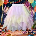 thumbnail image 5 of XAOFW Girls Skirts Tiered Asymmetric Hem Year Round Ball Gown Mesh Stylish Breathable Evening Party Skirt, 5 of 6
