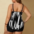thumbnail image 6 of Qingpeng Women's Plus Size Swimdress Print 2 Pieces Tankini Swimsuits Womens Stripe Bathing Suits Swim Top Shorts, 6 of 6