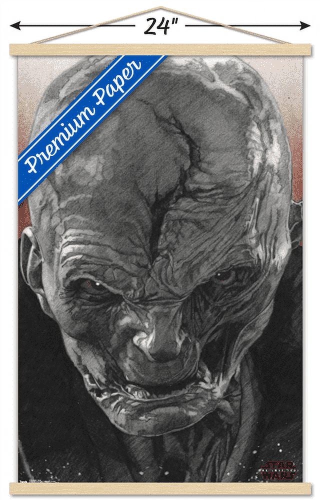 Star Wars: The Last Jedi - Snoke Wall Poster with Wooden Magnetic Frame, 22.375" x 34"