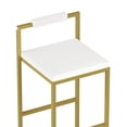 thumbnail image 3 of Set of 2 Upholstered Velvet Bar Stools Modern Kitchen Counter Height Barstools Indoor Dining Chairs (White), 3 of 12