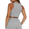 thumbnail image 2 of Baywell 2024 Women's Summer Sleeveless Waffle Suit Solid Color Vest Fashion Casual Short 2 Piece Set S-2XL, 2 of 9