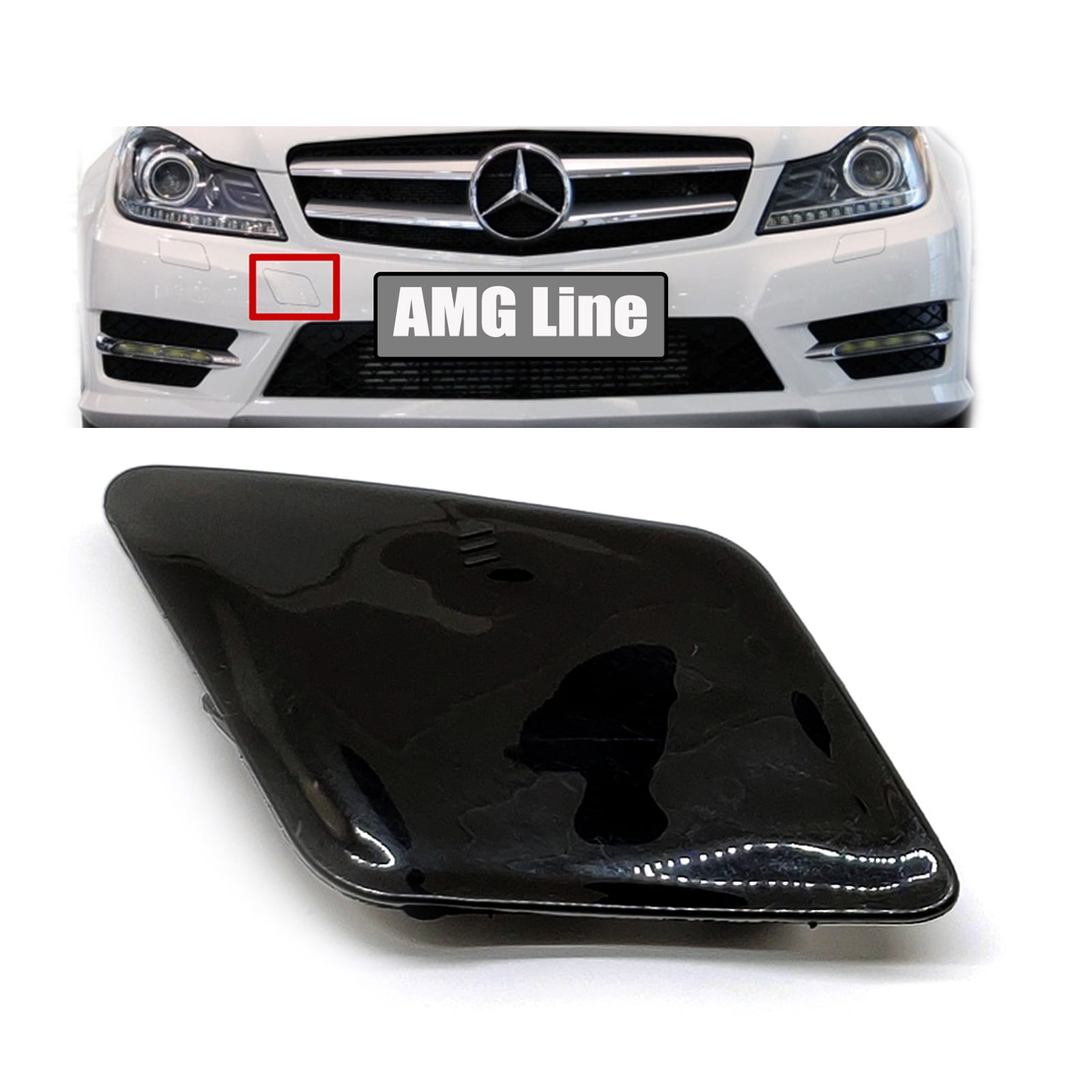 Trimla Front Tow Cover for Mercedes-Benz C-Class W204 Facelift Fit