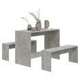 thumbnail image 2 of vidaXL 3 Piece Dining Set Concrete Grey Engineered Wood, 2 of 5
