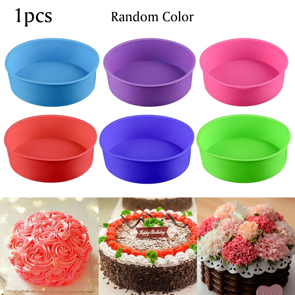 Dish Silicone Round Pattern Cake Pan Tray Muffin Mousse Mould Pudding Mold 
