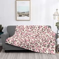 thumbnail image 5 of Horizontal Flannel Blanket Is Light Warm Soft Anti-Pilling Anti-Wrinkle Anti-Allergy And No Hair Loss For Bed And Sofa Camping Travel Leopard Skin Print Style Pink_4, 5 of 8