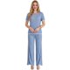 thumbnail image 1 of Conjunto 2 Piezas, Blusa Manga Corta y Pantalón Recto con Abertura, Estilo Elegante y Moderno para Mujer, 1 of 5
