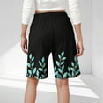 thumbnail image 4 of Xysaqa Bermuda Shorts for Women Trendy, Womens Knee Length Lounge Shorts Casual Drawstring High Waist Workout Athletic Shorts Hawaiian Floral Women's Plus Size Shorts 3X 4X 5X Summer Savings, 4 of 6