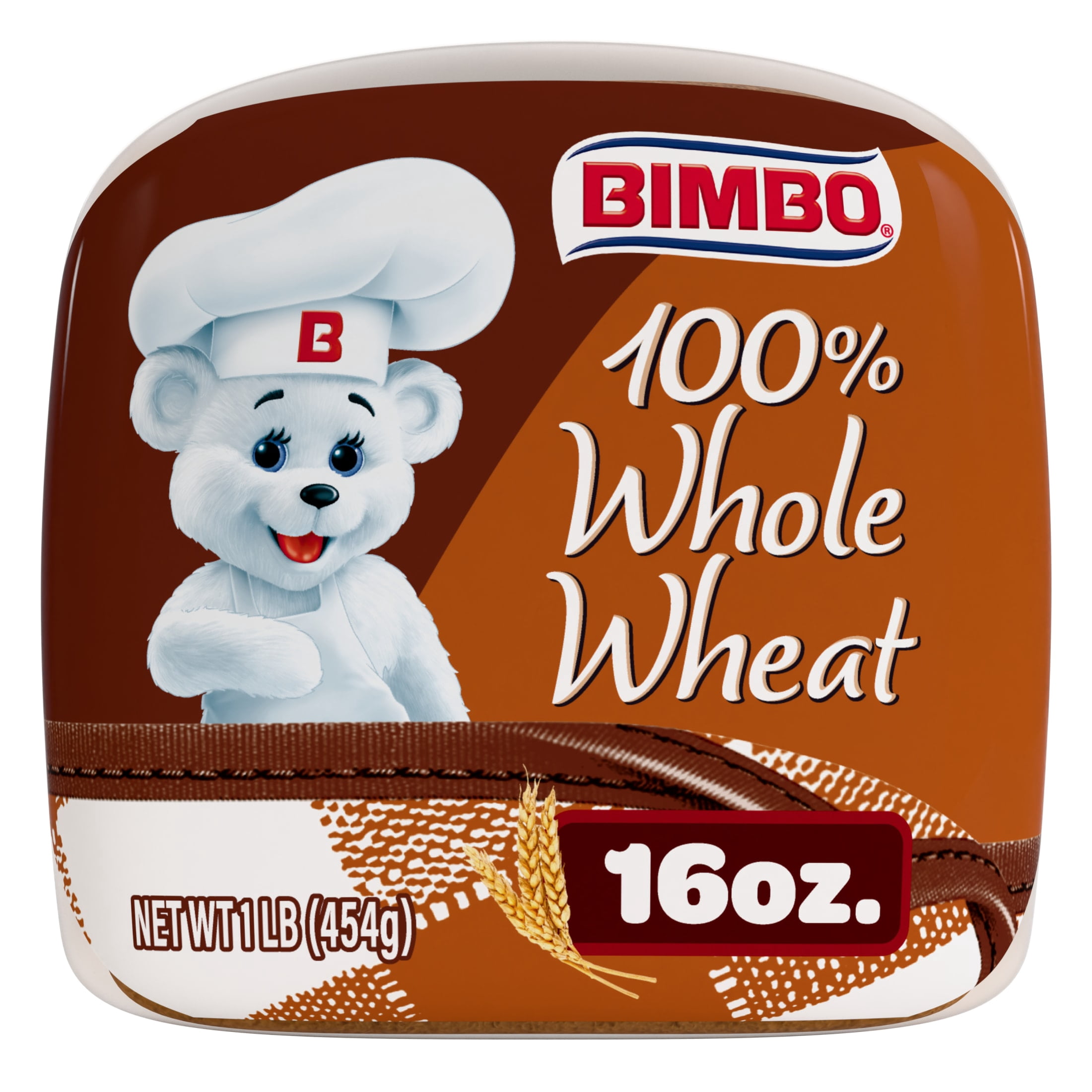 Bimbo Whole Wheat Bread, 16 oz, Pre-sliced Wheat Bread, Bag
