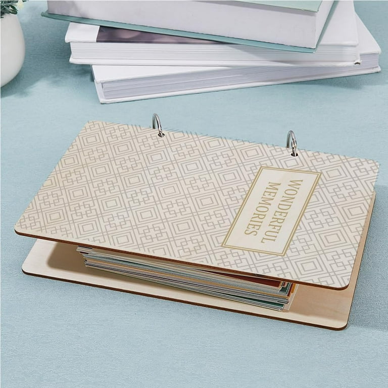 1set Wonderful Memories Greeting Card Organizer Planning Book Binder Card  Keeper Birthday Cards Holder Window Grilles Wooden Keeper Binder Photo  Album ...