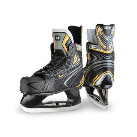ERIK Sports R50 Men's Ice Hockey Skates, Size 10.0, Black, Durable PU & Nylon Upper