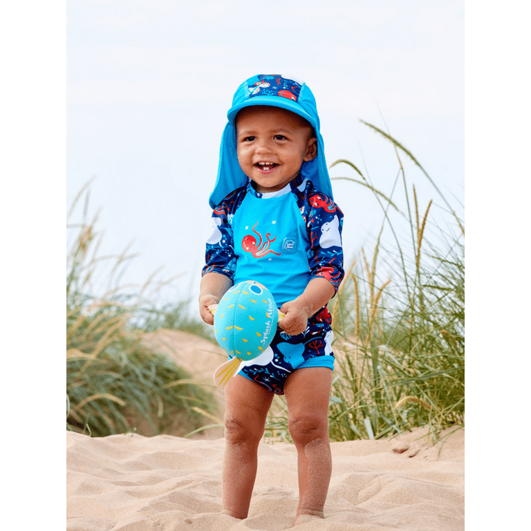 Splash About Baby Boy's Happy Nappy Sunsuit One-piece swimsuit with Swim  Diaper - Under the Sea, 6-14 Months