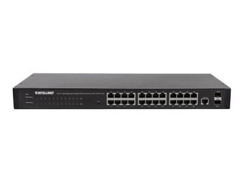 Intellinet 24-Port Network Switch, 24-Port (RJ45), Rackmount, Gigabit, 4 SFP, Ethernet Web-Smart, 10/100/1000 Mbit - Switch - managed - 24 x 10/100/1000 + 2 x SFP - desktop, rack-mountable - image 2 of 4
