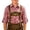 001-Red358, variant on Big Boys Gingham Button Up Shirt Roll Sleeve Lapel Collar Long Sleeve Bavarian Top Oktoberfest Button Down Shirt